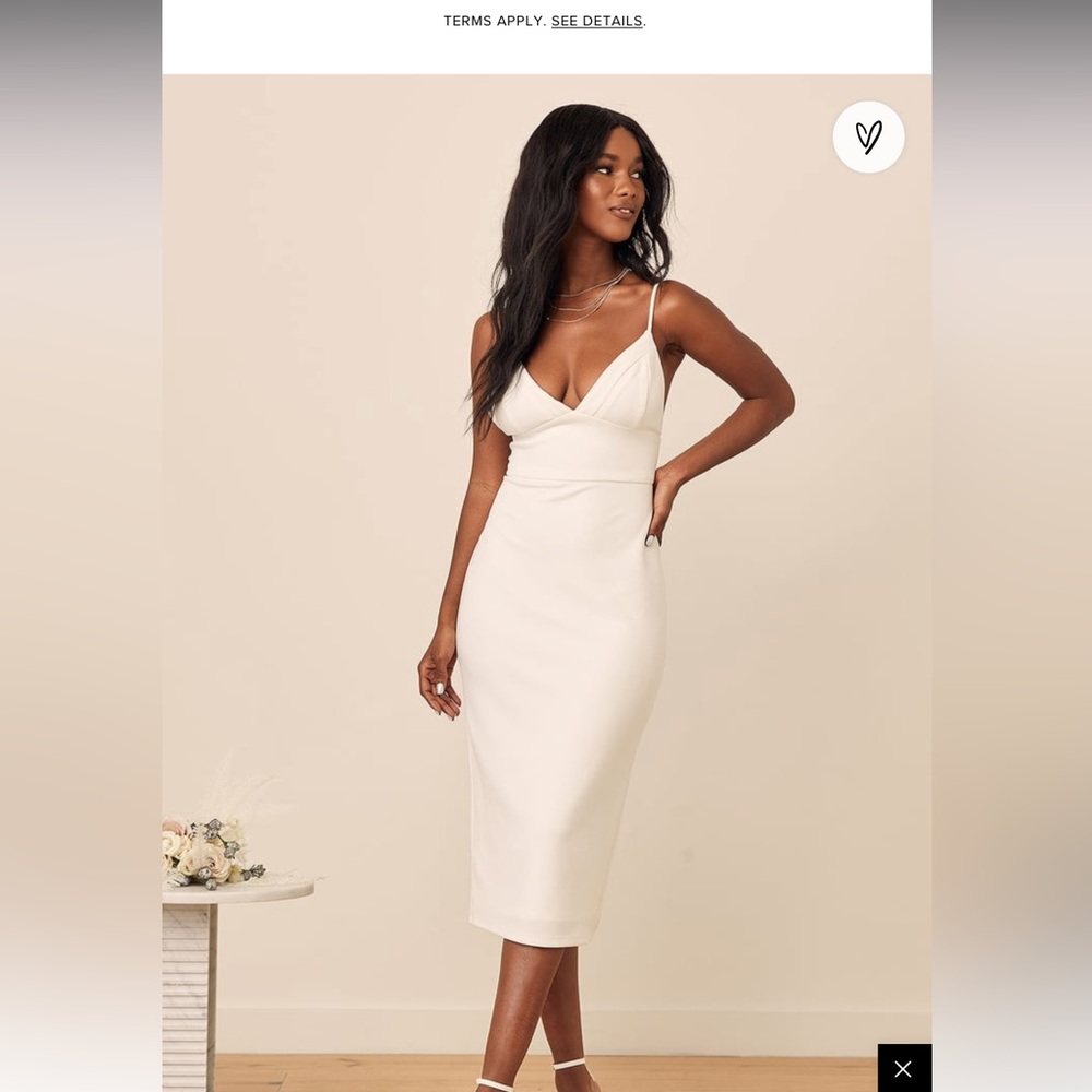 NWT White midi dress from lulus